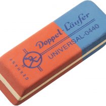 Läufer 00440 Double Universal 0440 Rubber Eraser, Red and Blue Classic, Bevelled Erasers