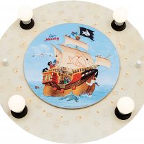 Elobra A + +, Ceiling Light, E14, Beige, 50 x 50 x 8 cm, Wood, Beige, 50 x 50 x 8 cm, E14
