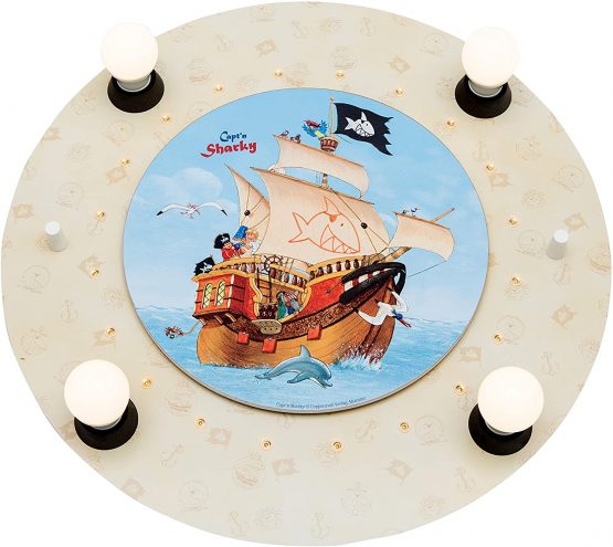 Elobra A + +, Ceiling Light, E14, Beige, 50 x 50 x 8 cm, Wood, Beige, 50 x 50 x 8 cm, E14