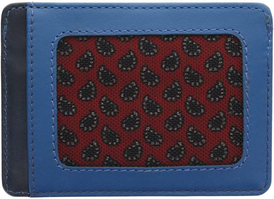 Visconti Lucca Collection Ramon Two Tone Slim Leather Credit Card Holder LC35 Blue Multi - Image 3