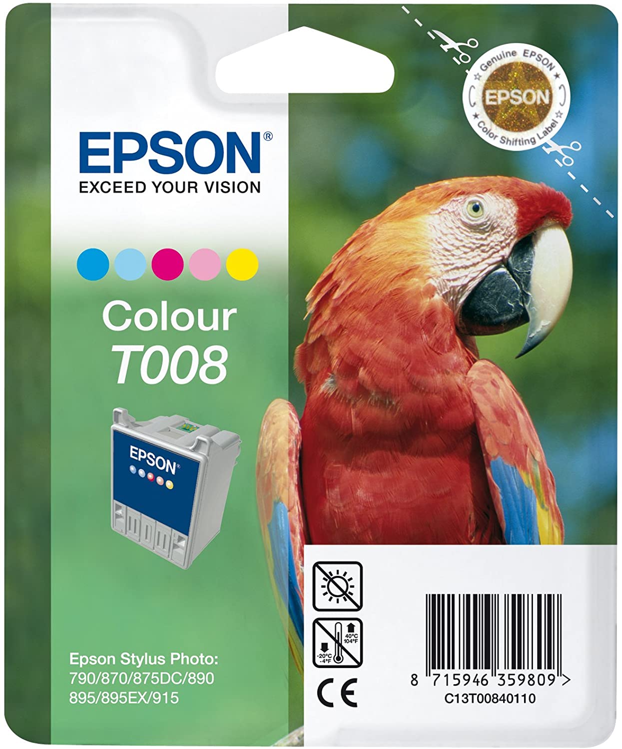 Epson T008401 T008 COLOUR Ink Cartridge - FOR Epson Stylus Photo 780 785EPX 790 825 870 875DC 875DCS 890 895 915