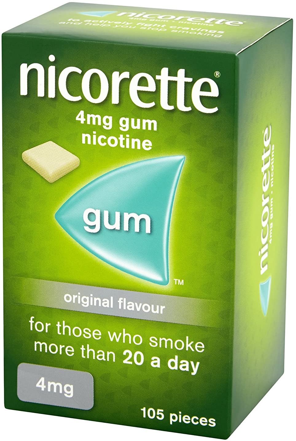 Nicorette Original Gum 4 mg Nicotine 105-Pieces, Nicotine Gum (Quit Smoking and Stop Smoking Aid) - Image 2