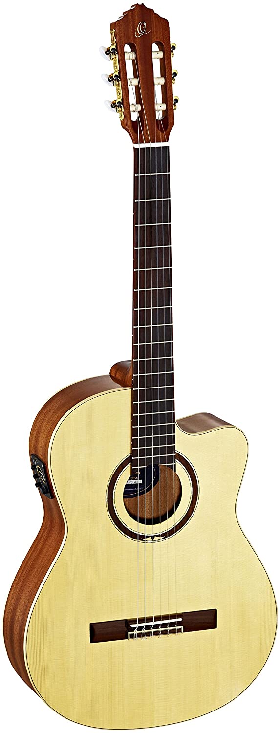 Ortega Guitars Classical Guitar Electro-Acoustic, 4/4, Slim Neck, Performer Series, Including Gig Bag