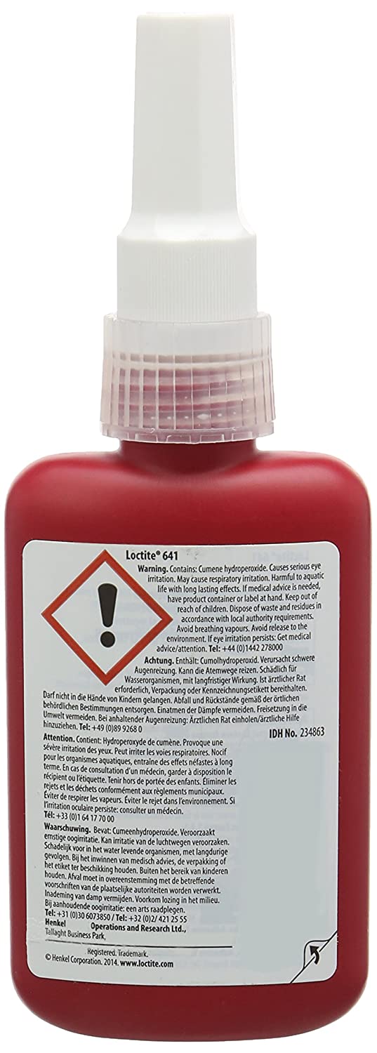 Loctite 234863 641 Bearing Retainer Sealant Super Adhesive Glue, 50ml, Yellow - Image 2