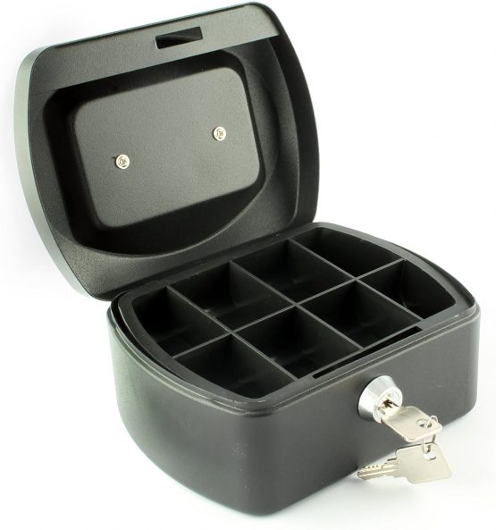 Q Connect 6 Inch Cash Box - Black