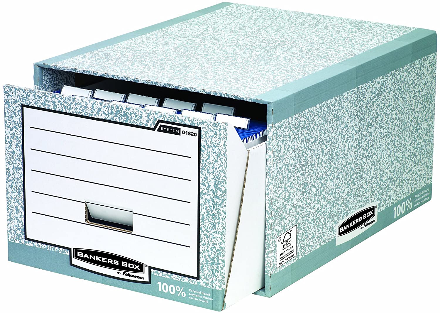 Fellowes R-Kive System Storage Drawer, Grey, Pack of 5