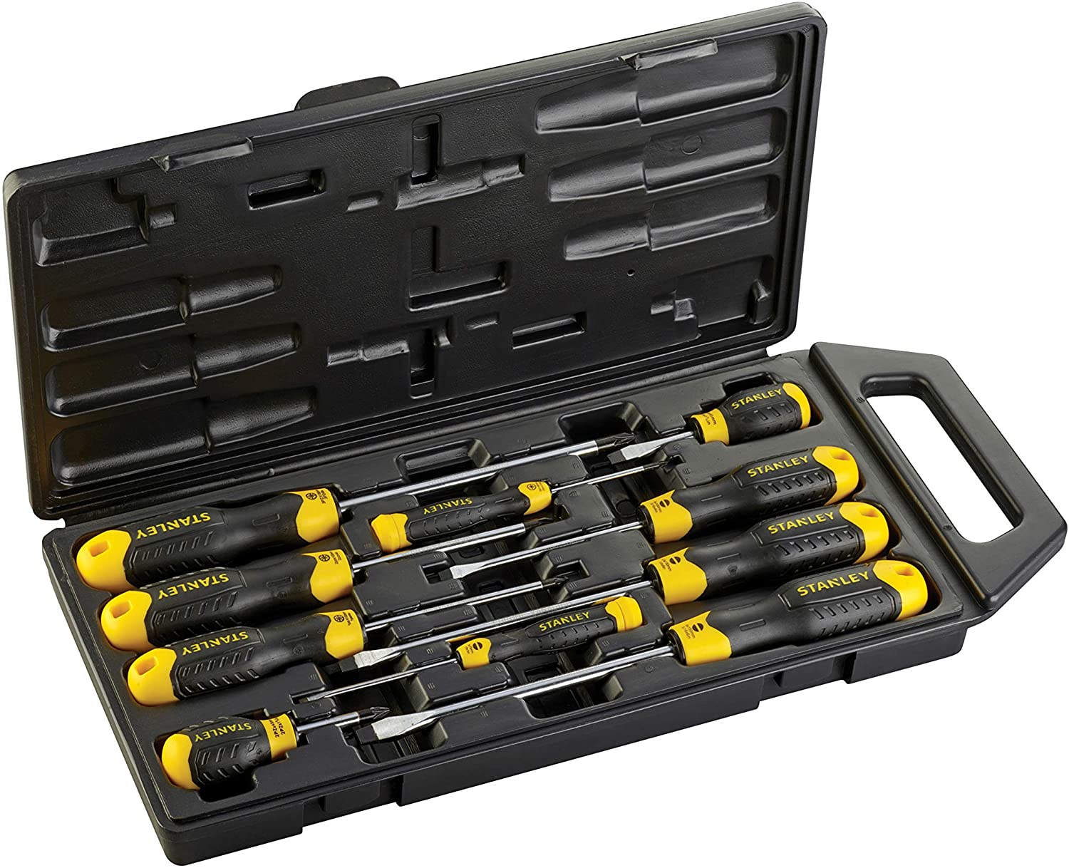 Stanley Cushion Grip 10 Pc. Mixed Pozidriv & Slotted Screwdriver Set, 2-65-014, Multi-colour - Image 4