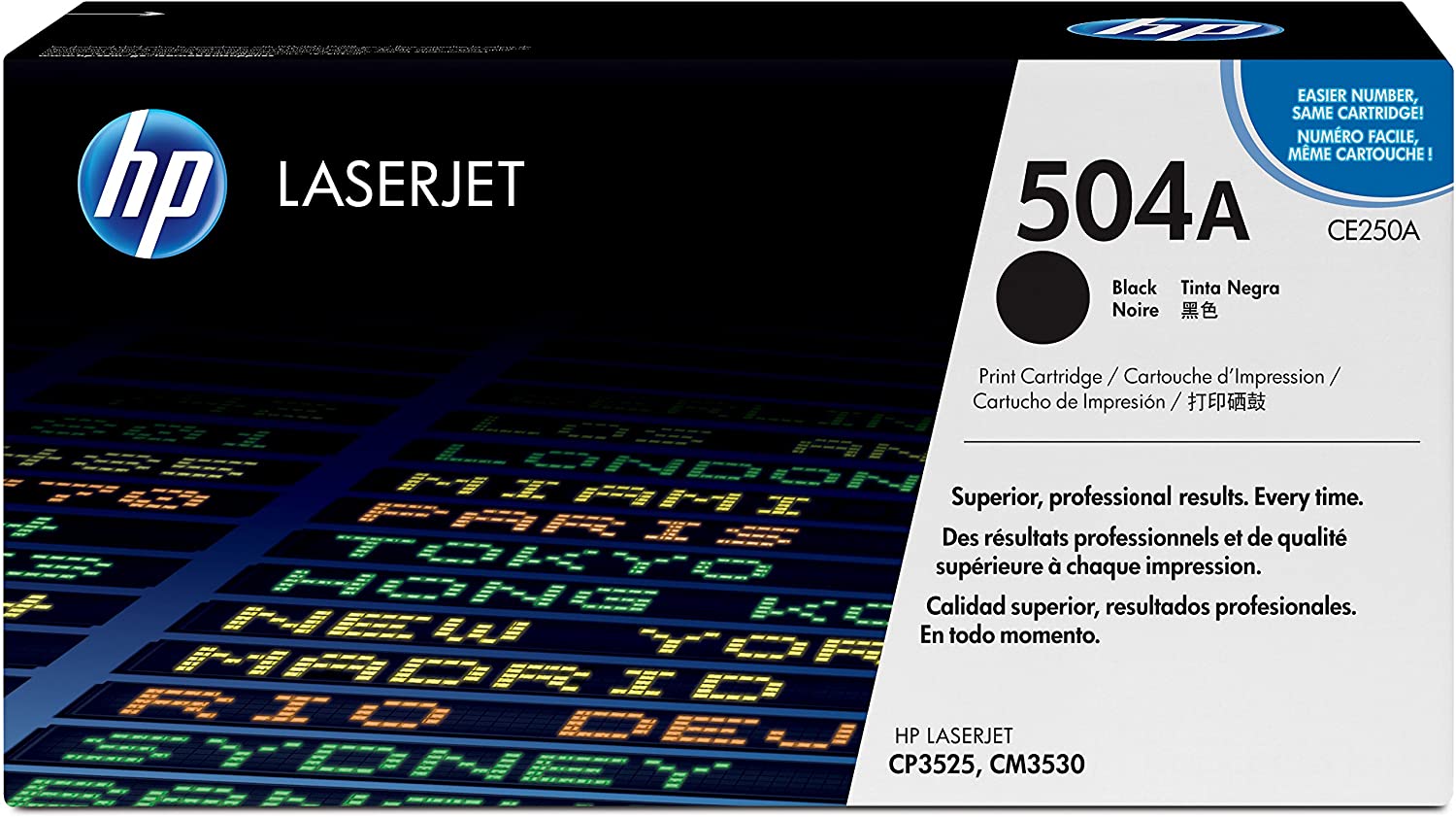HP CE250A 504A Original LaserJet Toner Cartridge, Black, Single Pack, Standard