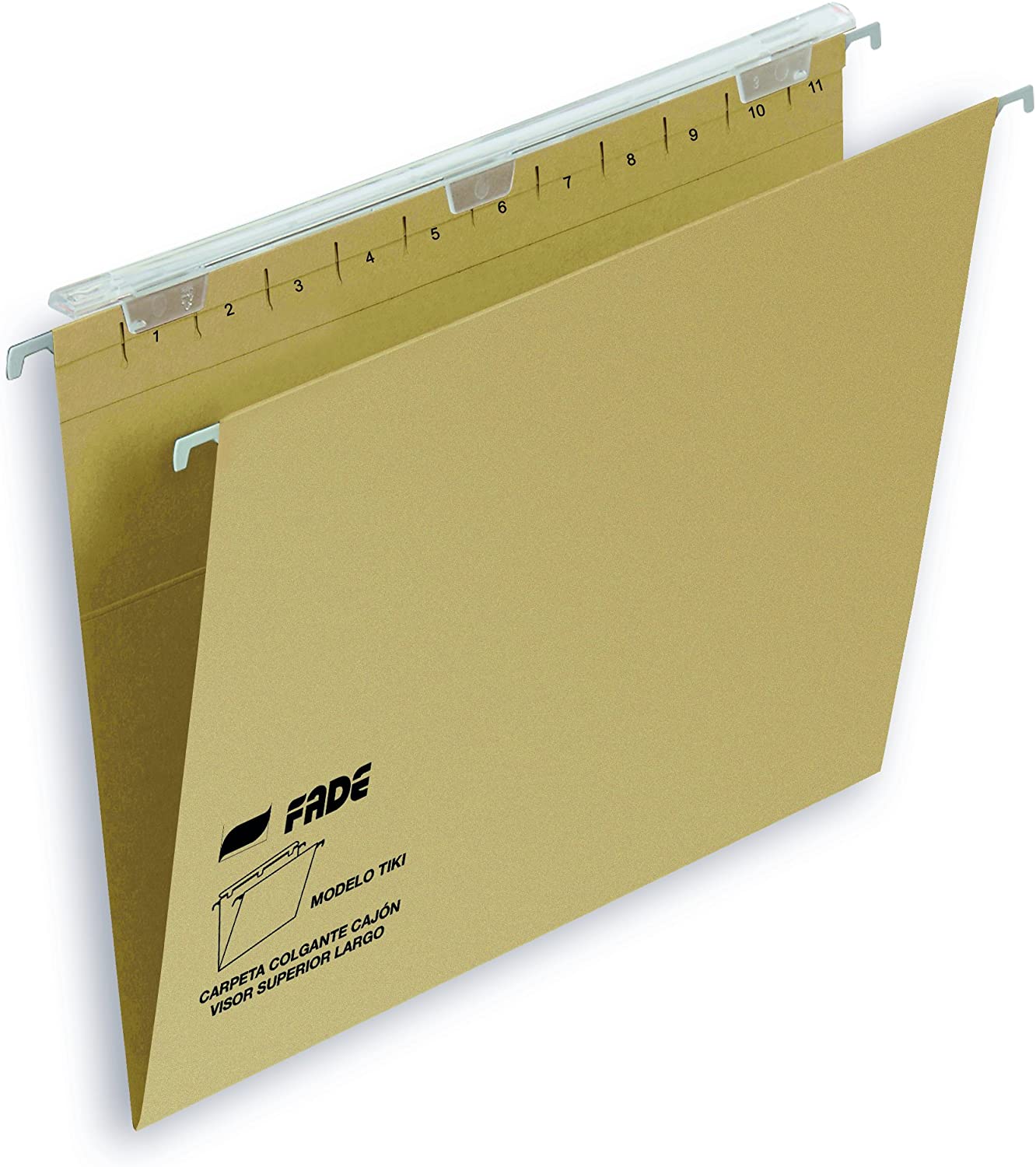 Elba Tiki - Box of 25 Hanging Files for Drawers F, Green,White, Fº