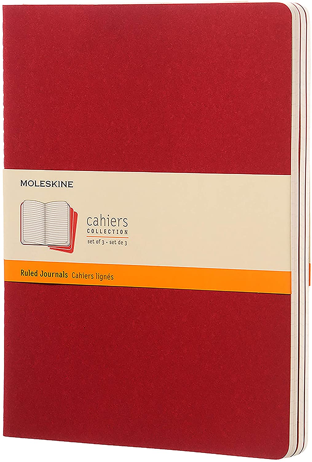 Moleskine Ruled Cahier: Extra Large ( Srl) book, Cranberry Red, XLarge