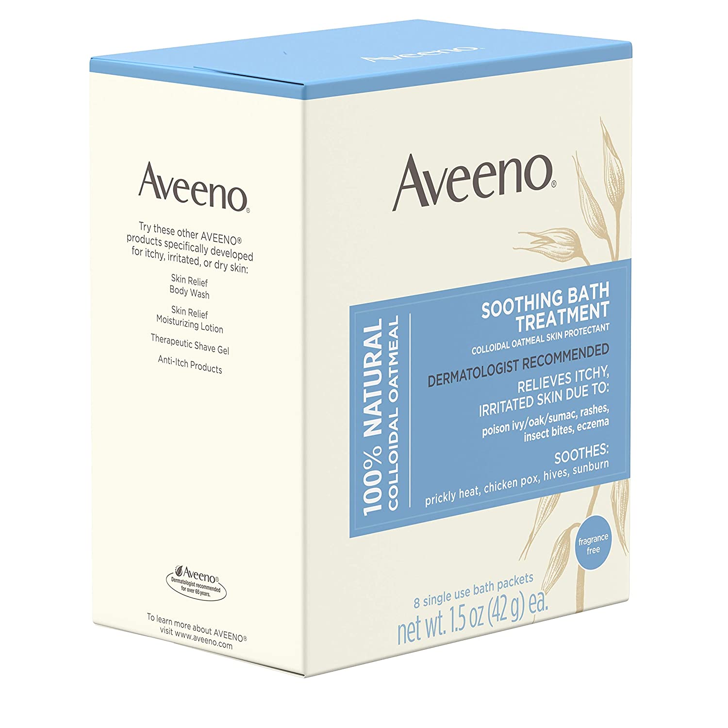 Aveeno 772-0188 Soothing Bath Treatment for Itchy Irritated Skin, Pack of 8, 5.25 g (Pack of 8) - Image 3