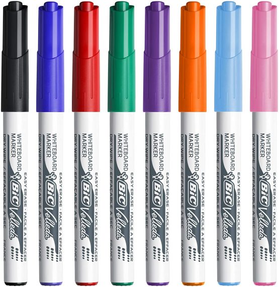 BIC Velleda 1741 Whiteboard Pens - Assorted Colours, Pouch of 8 - Image 2