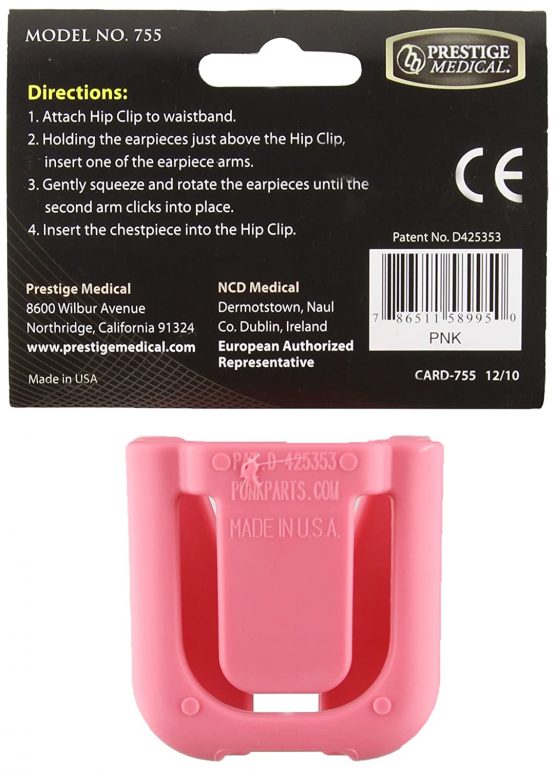 Prestige Medical Hip Clip Stethoscope Holder, Pink - Image 2