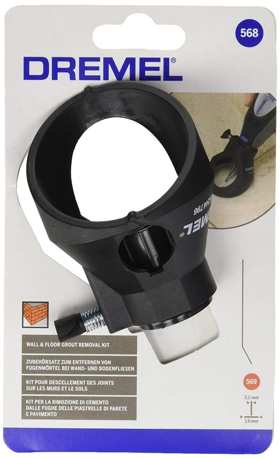 Dremel 568 Electric Wall and Floor Grout Removal Kit, Grout Remover Attachment for Rotary Tool with Angled Cutting Guide and 1.6 mm Grout Removal Bit - Image 2