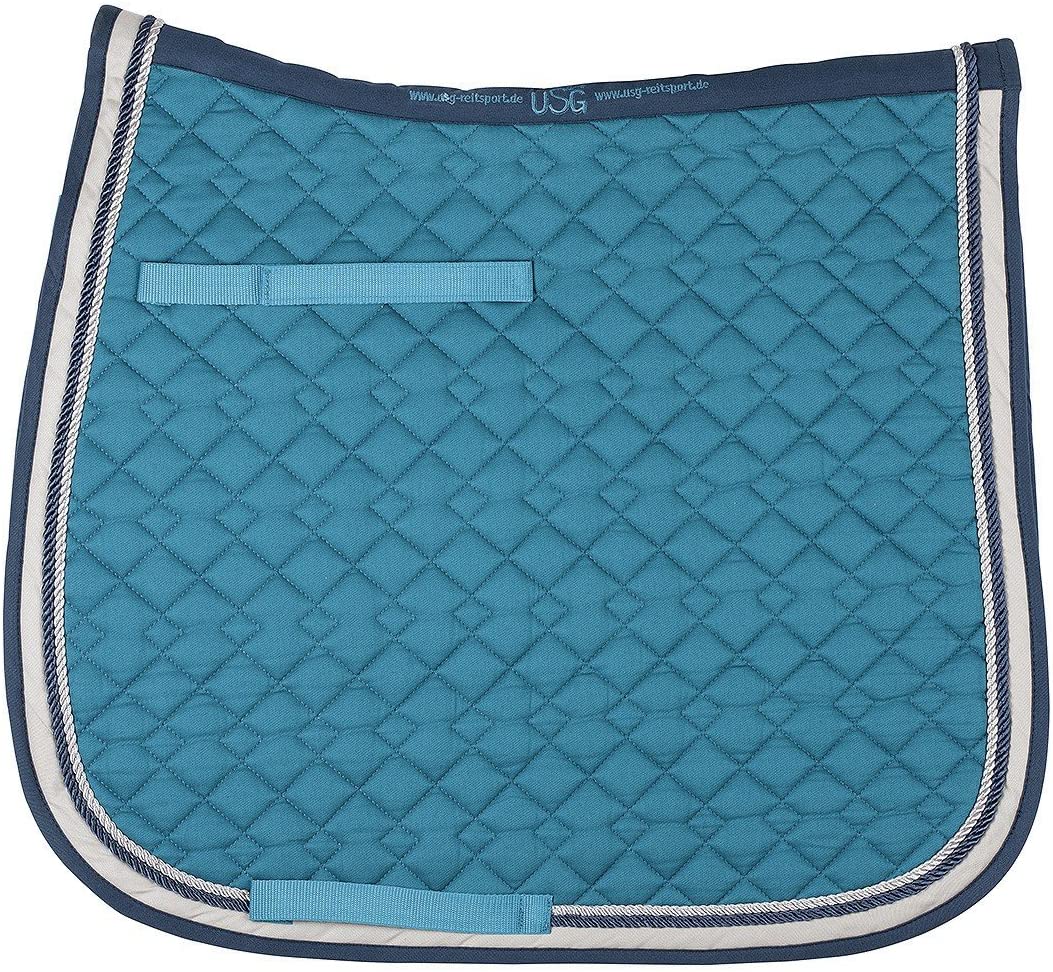 USG United Sportproducts Germany 14450004-272-350-402 Dressage Saddle Cloth, White/Navy Blue, warmblood - Image 2