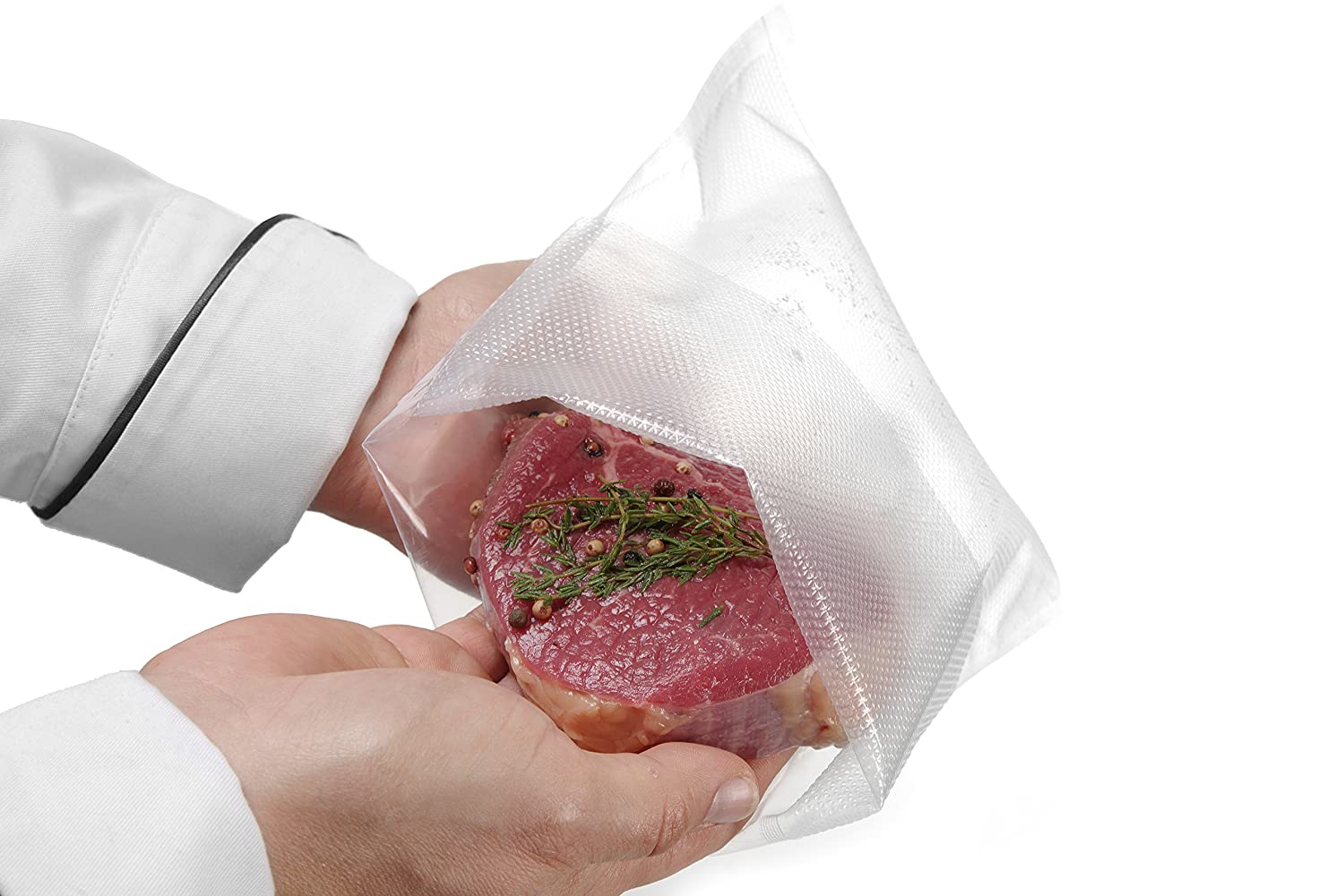HENDI Embossed vacuum bags, 150x250 mm, Transparent