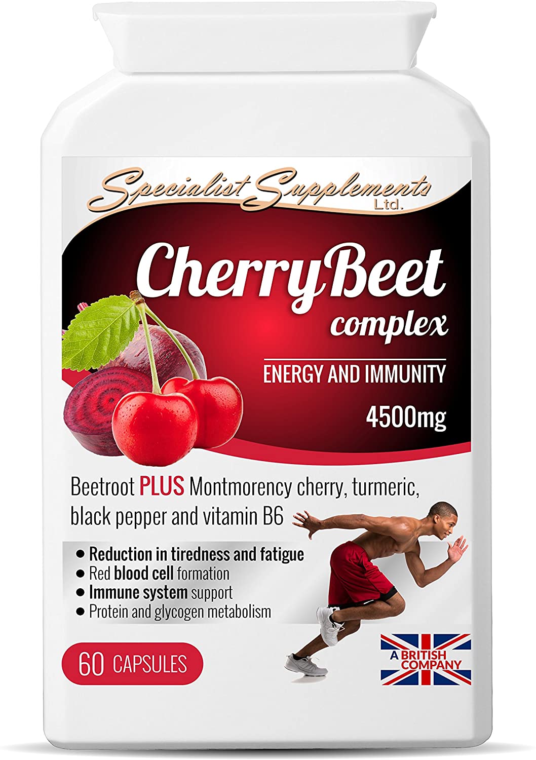 Specialist Supplements CherryBeet Complex 60 Capsules, Red, 60 count (Pack of 1)