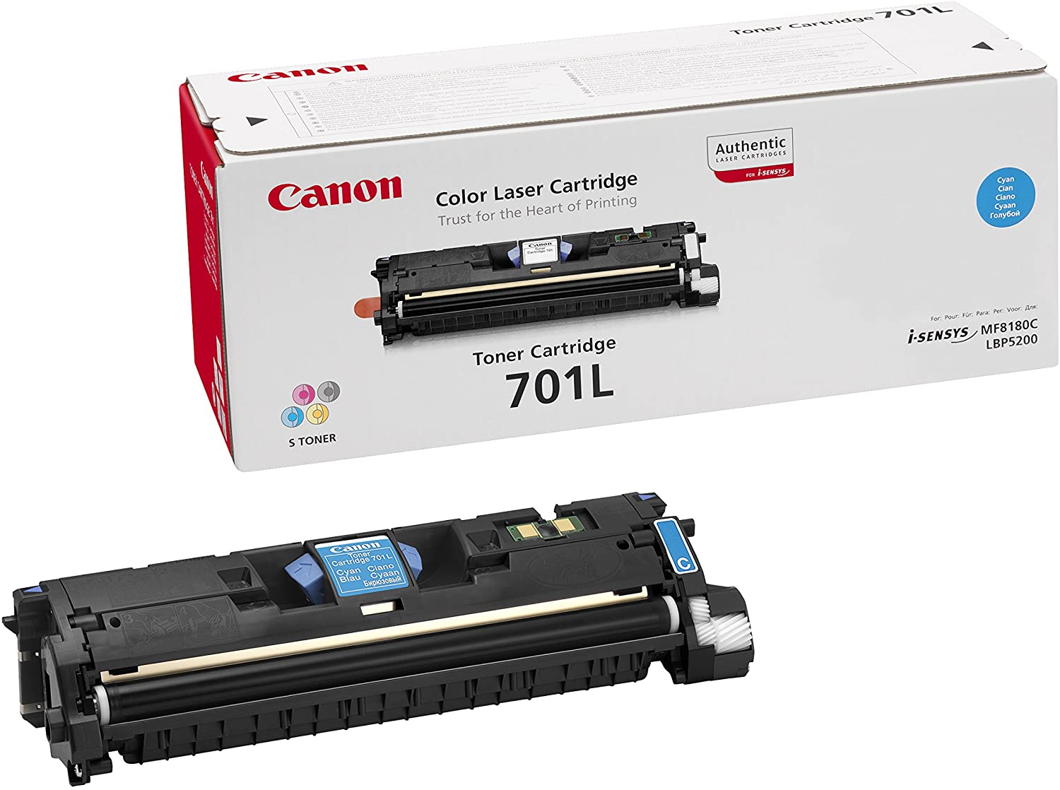 Canon 701L CRG701LC - 9290A003 laser toner cartridge - 1 x cyan blue - 2000 pages MF8180 MF8180C LBP5200 MF 8180 MF 8180C LBP 5200