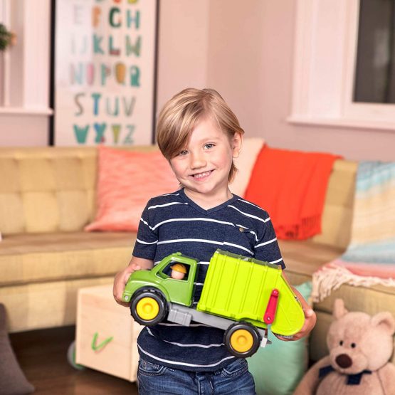 Battat BT2512Z Garbage Truck Toy, Lime Green - Image 3