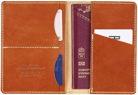 Fjallraven Cover Passport Wallet, 10 cm, Leather Cognac - Image 2