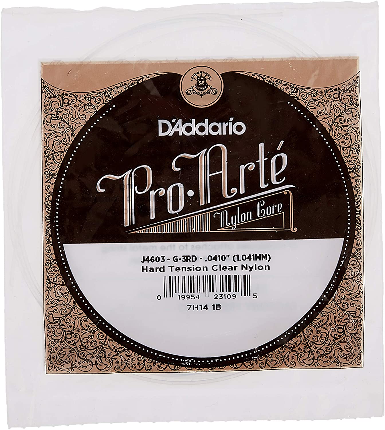 D'Addario J4603 Pro-Arte Nylon Hard Tension Single Third String for Classical Guitar, Nylon Classical