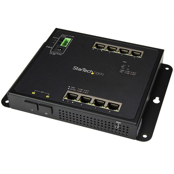 StarTech 8 x RJ45 Plus 2 x SFP Ports Gigabit Ethernet Managed Switch, 8 port + 2x sfp