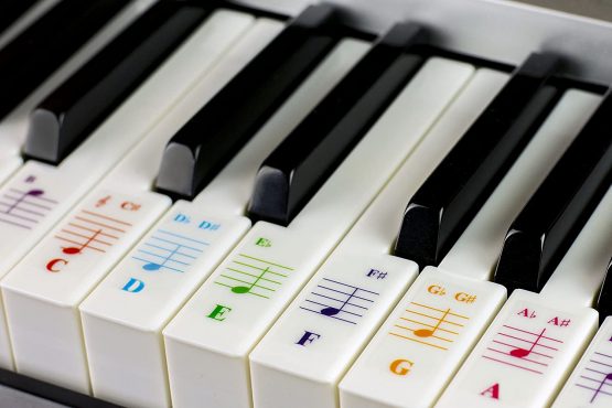 Color Piano Stickers for 88/76/61/54/49/37 Key Keyboards; Great visual tool for kids and beginners; Transparent and Removable - Image 2