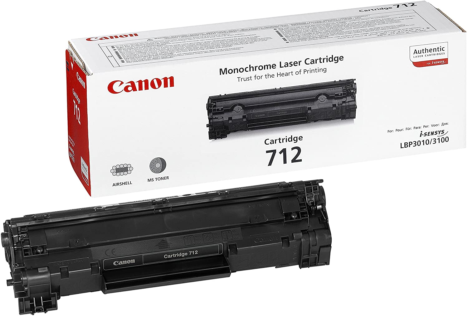 Canon Original Laser Toner Cartridge 712 1870B002, Black, onbekend