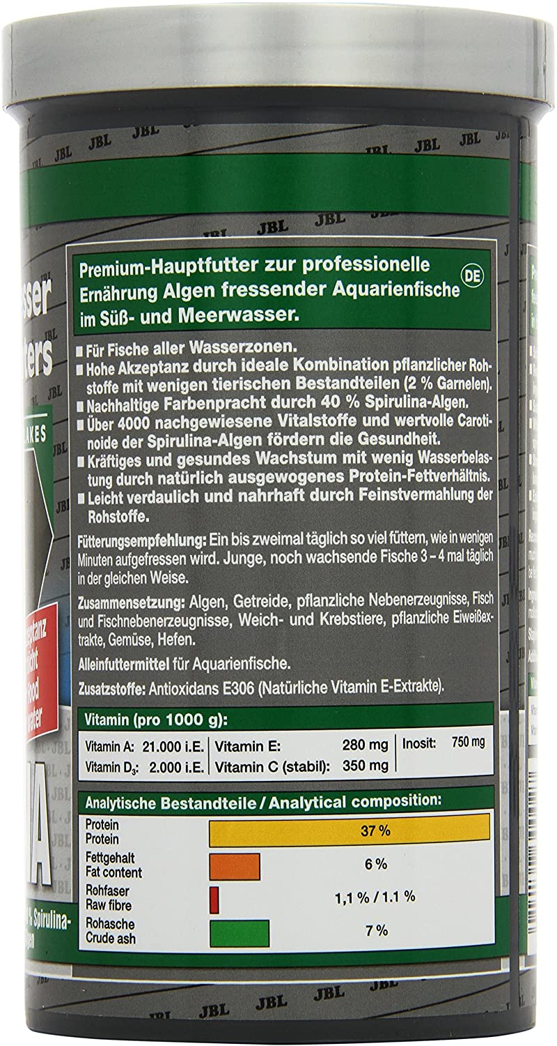 JBL Spirulina 1 l, Premium main food for algae-eating aquarium fish, 1 l (Pack of 1) - Image 2