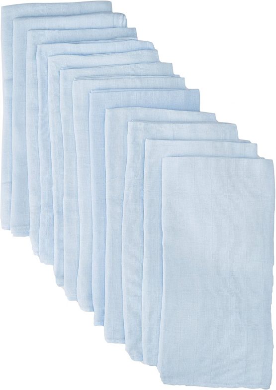 Junior Joy Baby Muslin Squares (12 Pieces, Blue)
