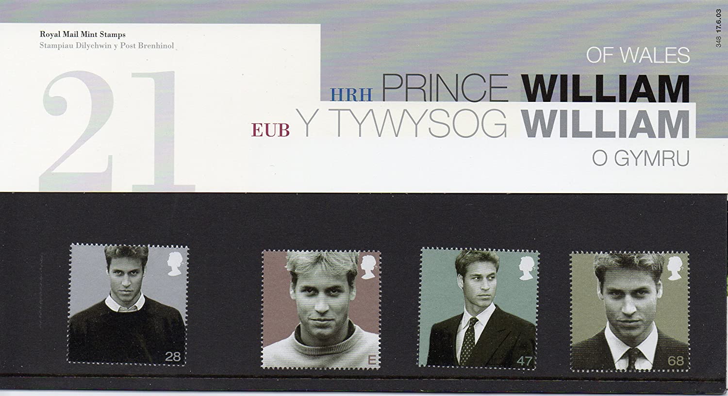 Prince William's 21st Birthday Stamps - Presentation Pack, Small