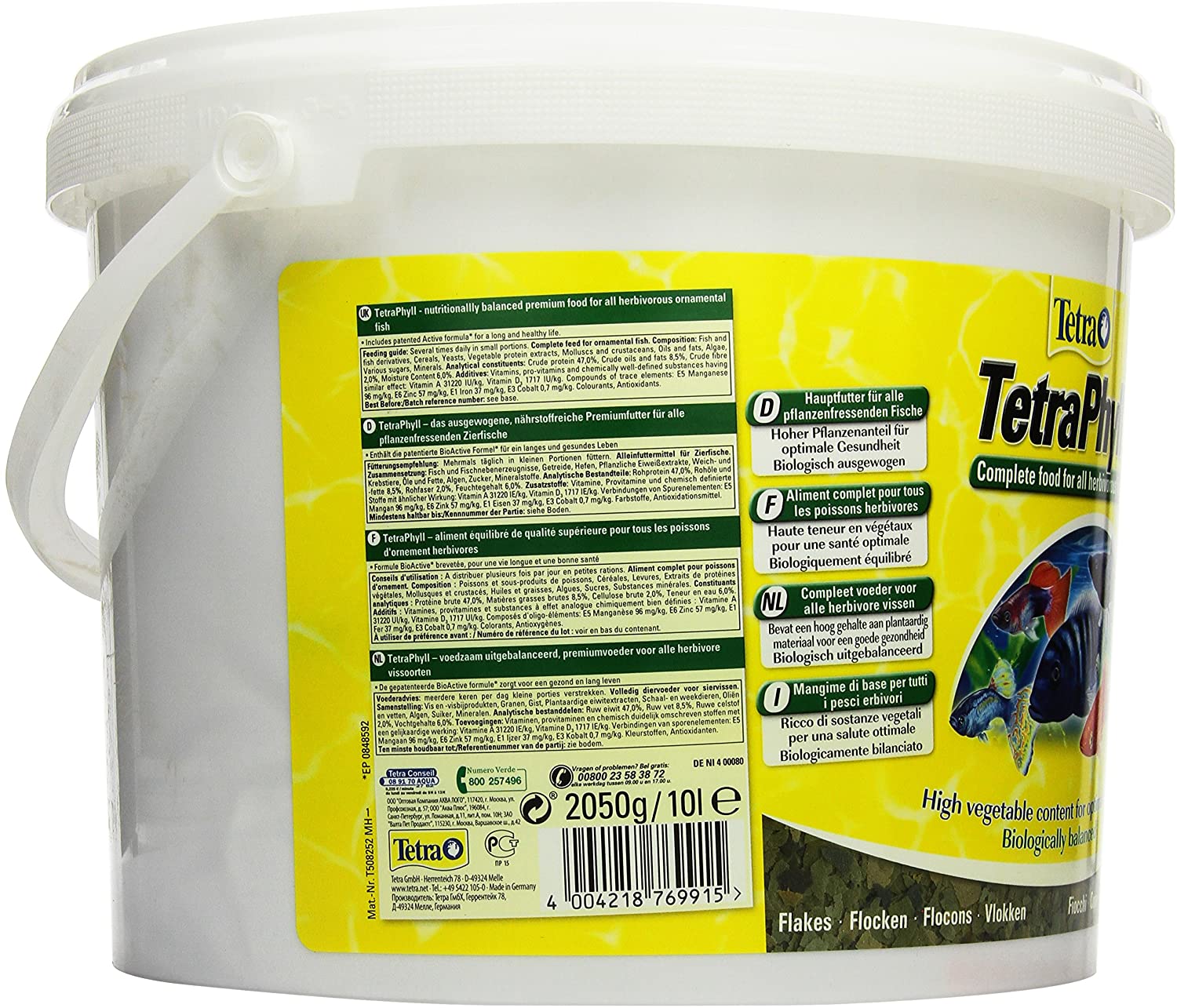 Tetra Phyll (main food for all herbivorous ornamental fish with vital fibre plus prebiotics), 10 litre bucket - Image 3