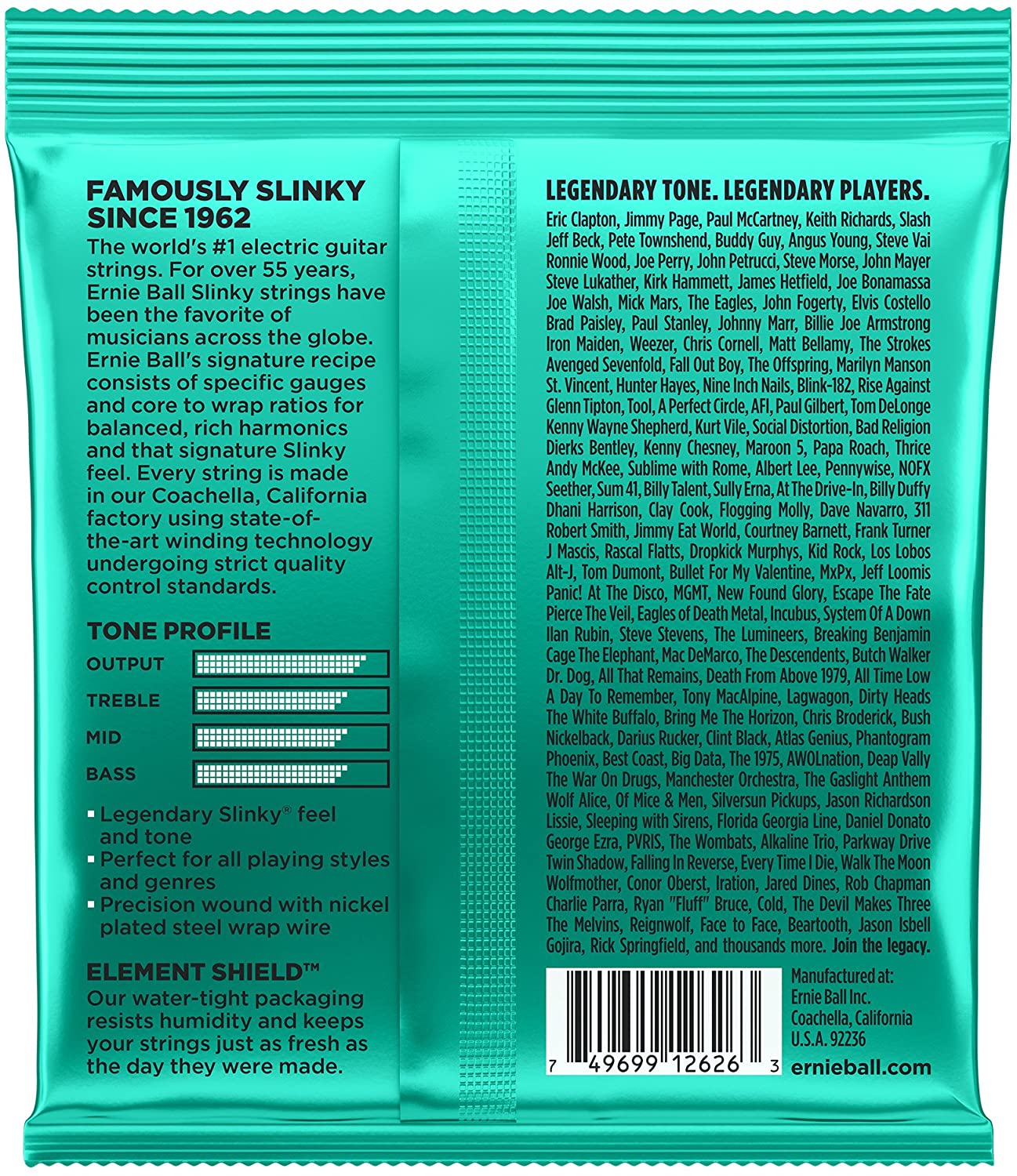 Ernie Ball Not Even Slinky Nickel Wound Electric Guitar Strings - 12-56 Gauge, Not Even (12-56), Single Pack - Image 2