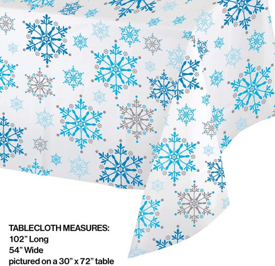 Creative Converting Plastic Tablecover-1 Pc, Snowflake Swirls, 54 x 102 - Image 2