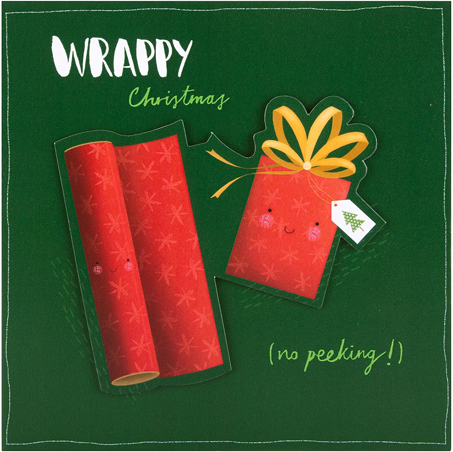Hallmark Christmas Card 'Wrappy Christmas'- Small Square