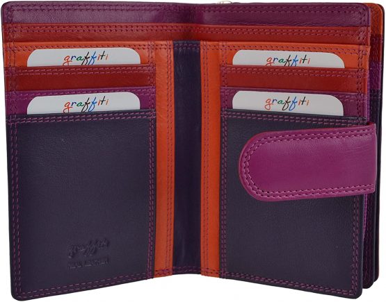 Golunski Ladies Tab Flap Over Leather Purse Wallet Change Graffiti Gift Box - Image 3