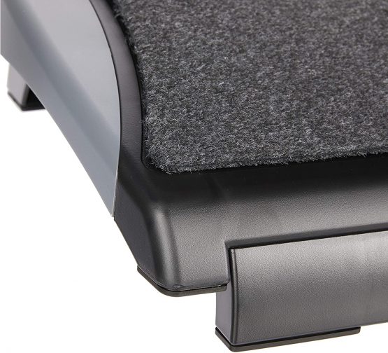Q-Connect KF20075 Foot Rest with Carpet - Black/silver - Image 3