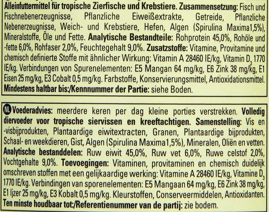 Tetra Wafer Mix main feed (in wafer form for all ground fish and crabs, balanced premium feed with shrimp, spirulina algae for improved immune system), 1 liter can - Image 4