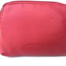 Golunski 327 Small Super Soft Leather Credit Card,Coin Zip Purse with Floral Design Interior (Red)