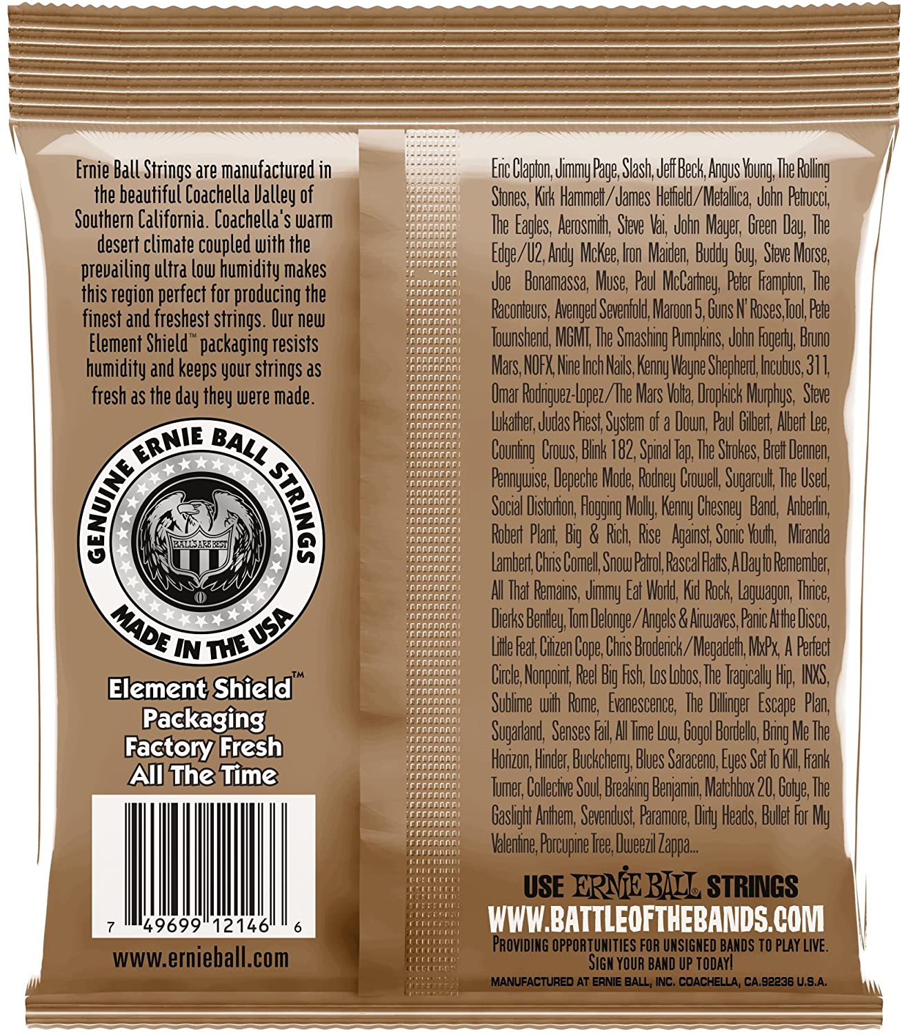 Ernie Ball Earthwood Medium Light Phosphor Bronze Acoustic Guitar Strings - 12-54 Gauge, 6-String, Medium Light - Image 2