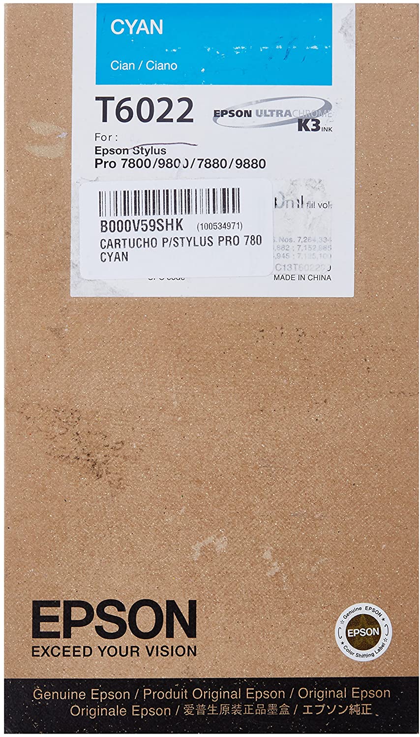 Epson 110 ml Ink Cartridge for Stylus Pro78/9800, Cyan, Genuine