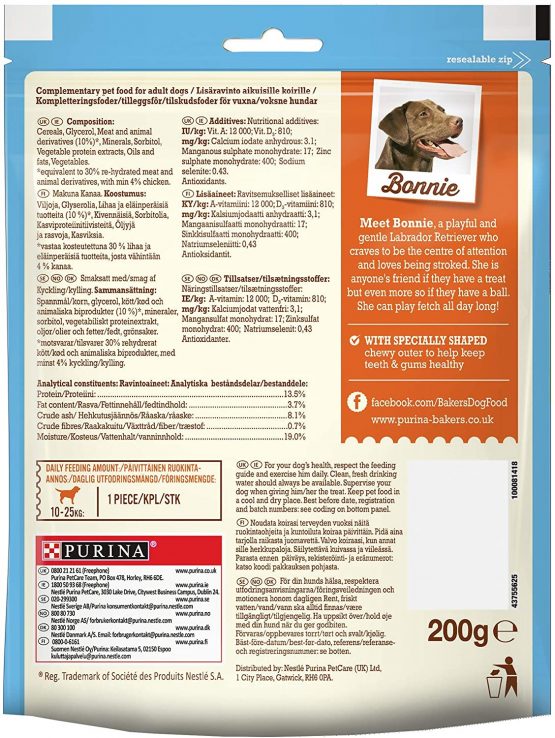 Bakers Dental Delicious Medium Dog Chews Chicken 200g - Case of 6 (1.2kg) - Image 2