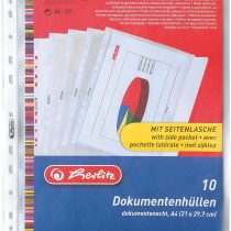 Herlitz A4 Embossed Punched Pocket Document Protector (10 Pieces)