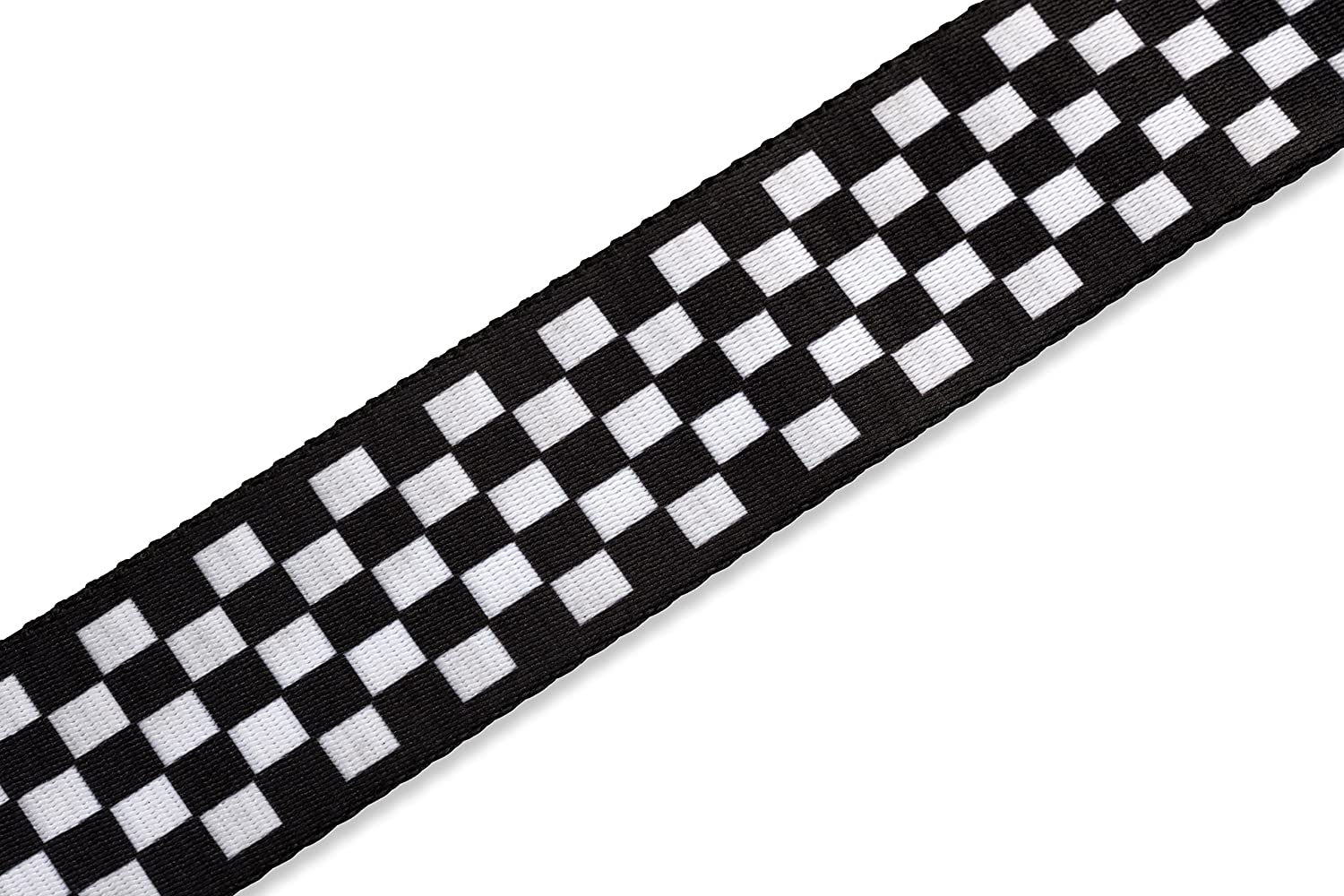 Levy's 2-inch Polyester Guitar Strap - Black/White Chequered, Black/Whitechequered, 2 inch - Image 2