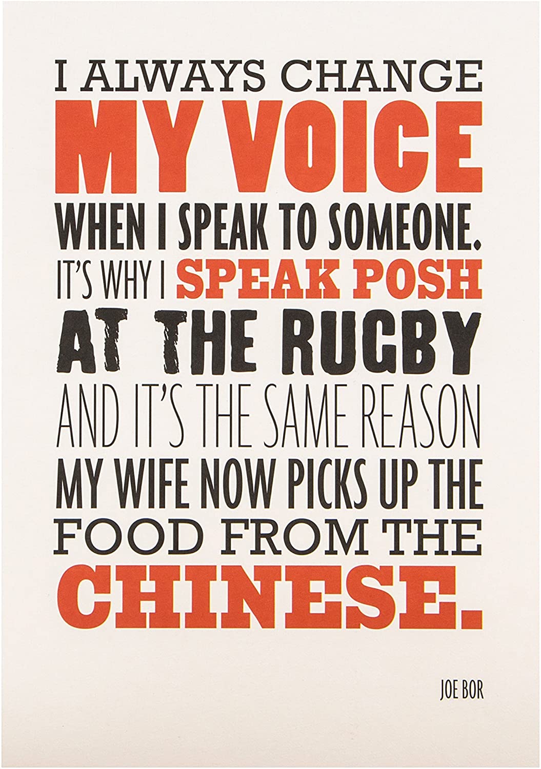 Hallmark Shoebox Comedy Card Joe BOR 'Accents' - Medium