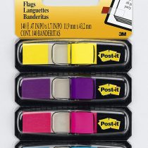 Post-it Index 6834ABP 12mm x 43.1mm Small Flags - Bright Yellow/ Bright Pink/ Bright Purple/ Bright Blue (140 Sheets)