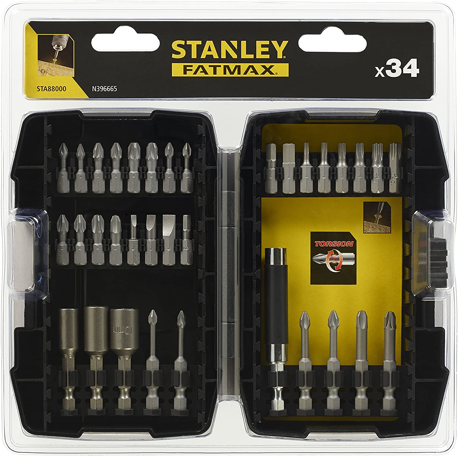Stanley STA88000 Twist Drill Set, 34 Pieces, Variety pack