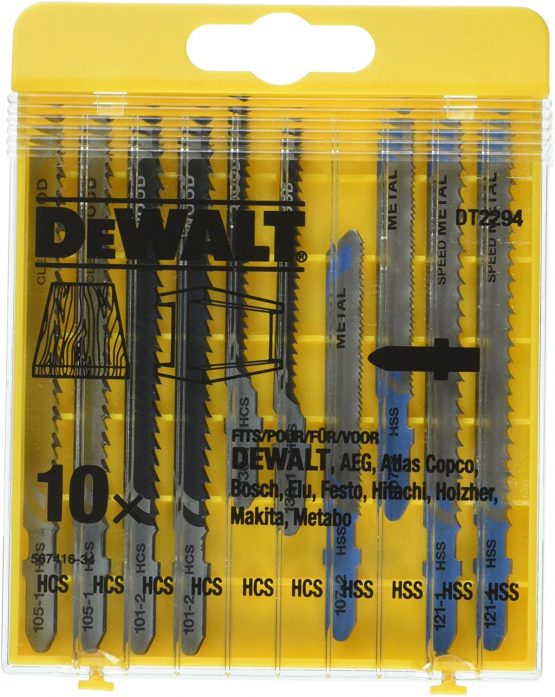 Dewalt DT2294-QZ DT2294-QZ-Conjunto 10 hojas Sierra de calar-Madera, Metal