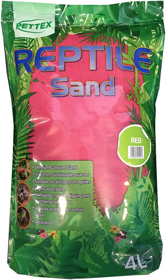 Pettex Reptile Coloured Calci Sand, 4 Litre, Red