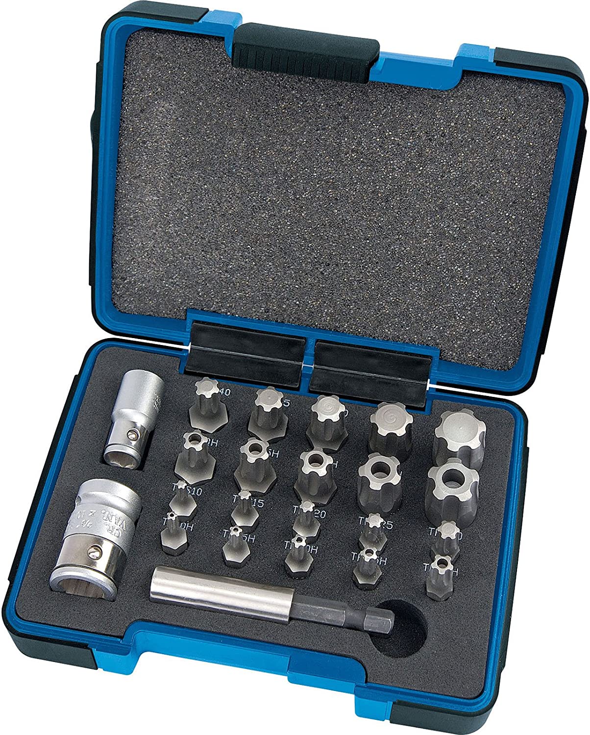 Draper TXP23/KIT 1/4/3/8-Inch Square Drive TX-Star Plus Bit Set, Blue, 1/4"-3/8"